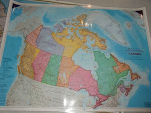 Giant laminated map of Canada