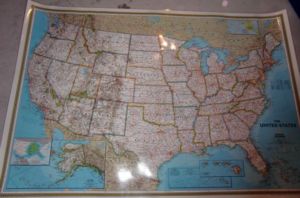 Giant laminated wall map - USA